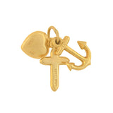 Late Art Deco 14kt "Faith, Hope & Charity" Charm Pendant