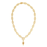 Art Deco 14k Gold Filigree Panel Chain