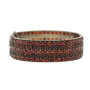 Victorian Silver Gilt & Bohemian Garnet Bangle Bracelet