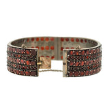 Victorian Silver Gilt & Bohemian Garnet Bangle Bracelet
