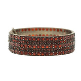Victorian Silver Gilt & Bohemian Garnet Bangle Bracelet