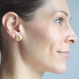 Estate 14kt Pearl Flower Stud Earrings