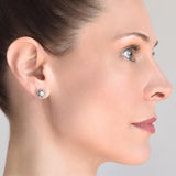 Retro 14kt White Gold Diamond Stud Earrings 0.50ctw
