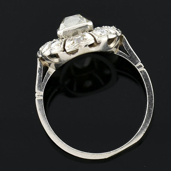 Edwardian Platinum French Cut Diamond Cluster Ring 1.10ct