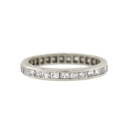 Art Deco Platinum French Cut Diamond Eternity Band .90ctw