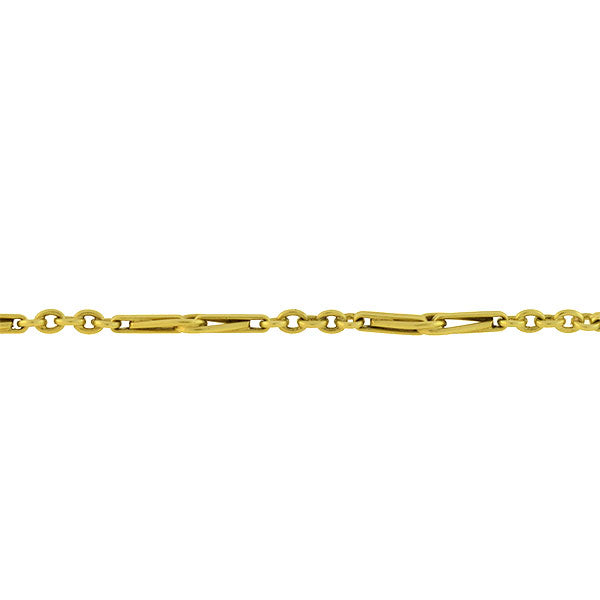 Late Victorian French 18kt Yellow Gold Link Chain Necklace 52"
