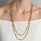 Late Victorian French 18kt Yellow Gold Link Chain Necklace 52"