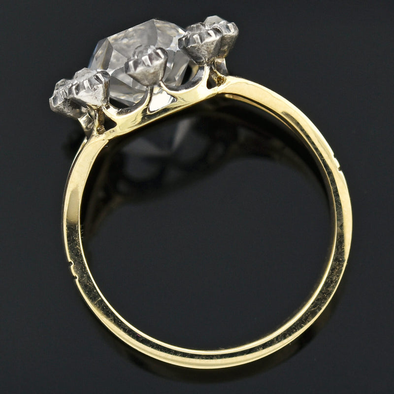 Victorian 14kt/Sterling French Paste Cluster Conversion Ring