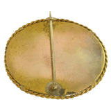 Victorian Large Gold-Filled Painted Portrait Young Girl Pin