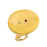 Victorian 14kt Carved Garnet + Pearl Jockey Cap Charm/Pendant