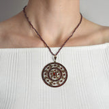 Victorian Huge Gilt & Bohemian Garnet Filigree Pendant