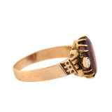 Victorian 14kt Gold Garnet Diamond Ring