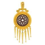 Victorian 18kt Garnet Diamond Starburst & Foxtail Fringe Locket