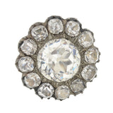 Victorian Sterling & 14kt French Paste Cluster Clip Earrings