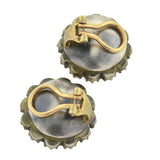 Victorian Sterling & 14kt French Paste Cluster Clip Earrings