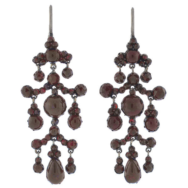 Victorian Gilded Bohemian Garnet Earrings