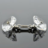 Late Art Deco Silver-Plated Crystal 7-Piece Cufflink Set