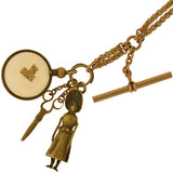 Victorian Gold-Filled Watch Chain + Brass Charm Bracelet