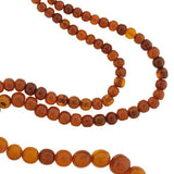 Late Art Deco Graduating Natural Amber Bead Necklace 34"