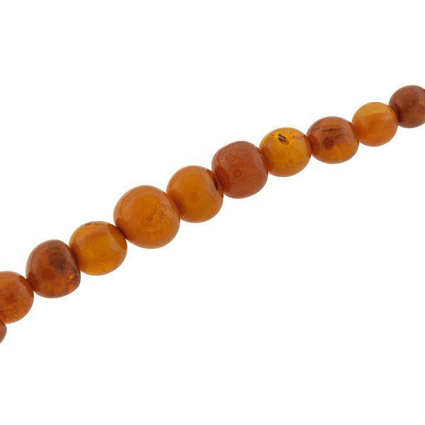 Late Art Deco Graduating Natural Amber Bead Necklace 34"
