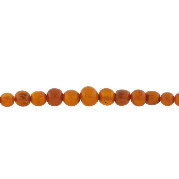 Late Art Deco Graduating Natural Amber Bead Necklace 34"