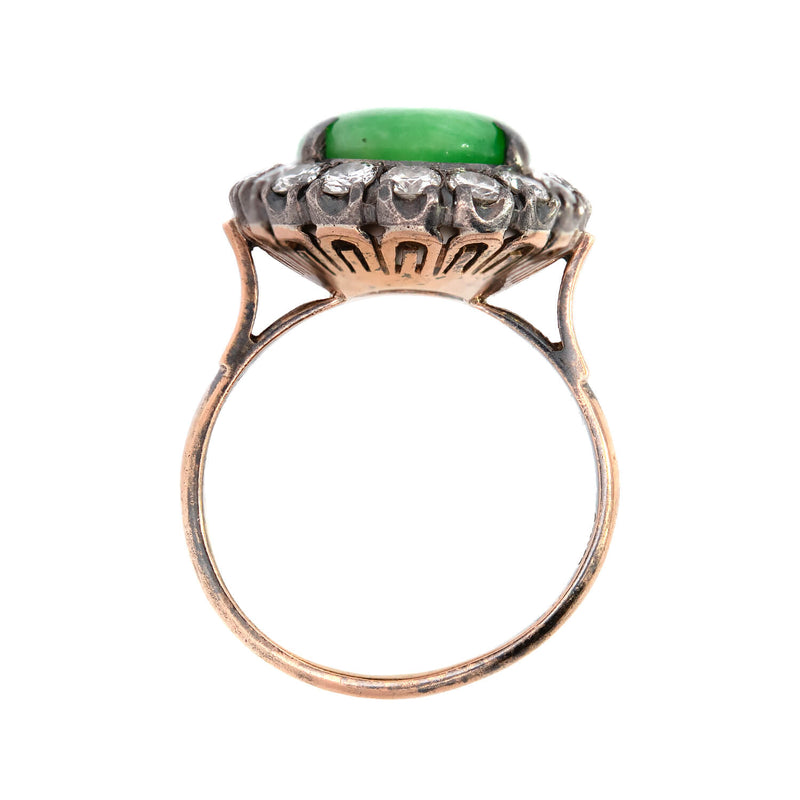 Victorian 18k Jade + Diamond Cocktail Ring