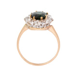 Edwardian 14k Platinum GIA No Heat Sapphire + Diamond Ring