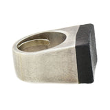 GUCCI Vintage Large Sterling Silver + Rubber Ring