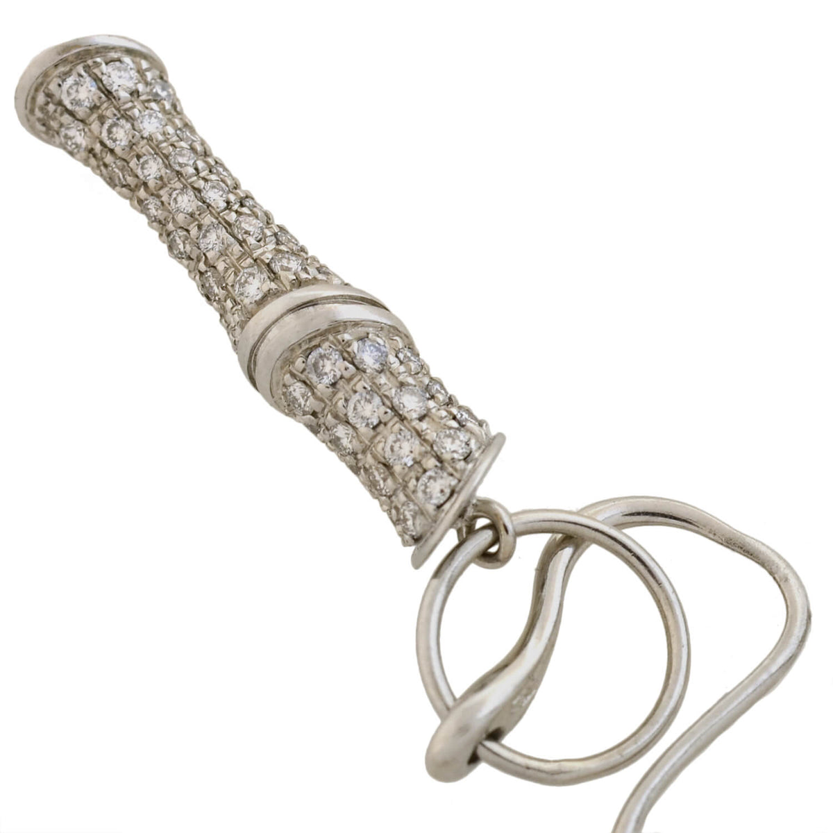 GUCCI Estate 18kt Pavé Diamond Bamboo Motif Earrings