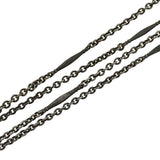 Edwardian Berlin Iron Muff Chain with "Eiserne Zeit 1916" Medallion Slide 65"