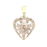 Edwardian 14kt/Sterling Silver Diamond Heart Pendant