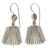 HECTOR AGUILAR Vintage Mexican Taxco Silver Wirework Trapezoid Earrings