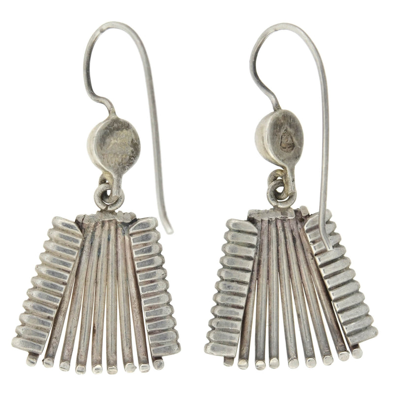 HECTOR AGUILAR Vintage Mexican Taxco Silver Wirework Trapezoid Earrings