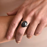 GEORG JENSEN Vintage Sterling Silver Hematite Ring no. 51