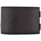 HERMÈS Estate Gold-Tone Wide Brown Leather Wrap Bracelet