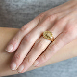 Art Deco 14kt Gold Diamond Horse Head + Horseshoe Ring