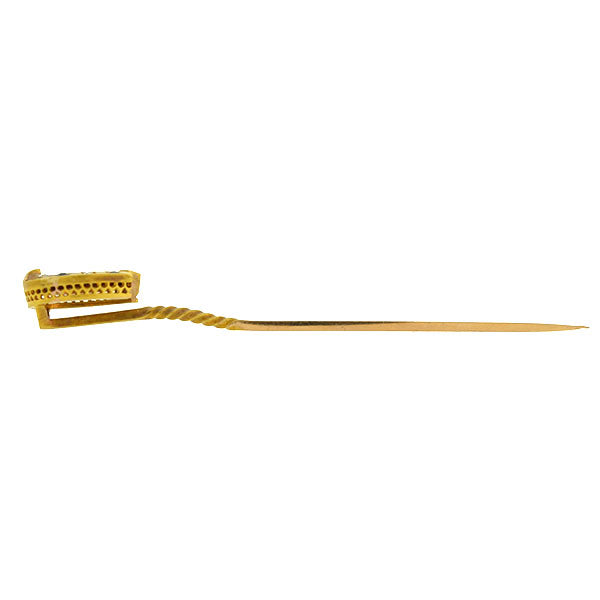 Victorian 18kt French Sapphire & Diamond Horseshoe Stick Pin