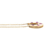 Victorian Conversion 14kt + Natural Burmese Ruby Horseshoe Pendant Necklace 1.5ctw