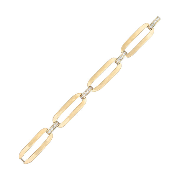 IVANKA Estate 14kt + Diamond Link Bracelet 38.9g