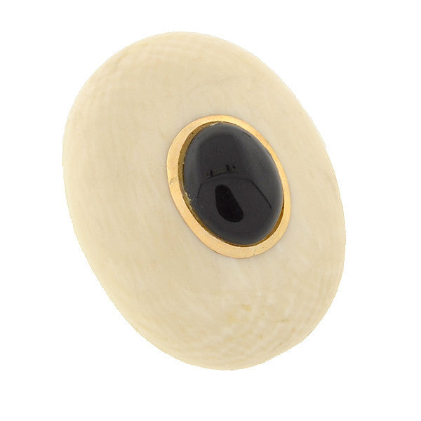 Vintage 14kt Ivory & Onyx Stud Earrings