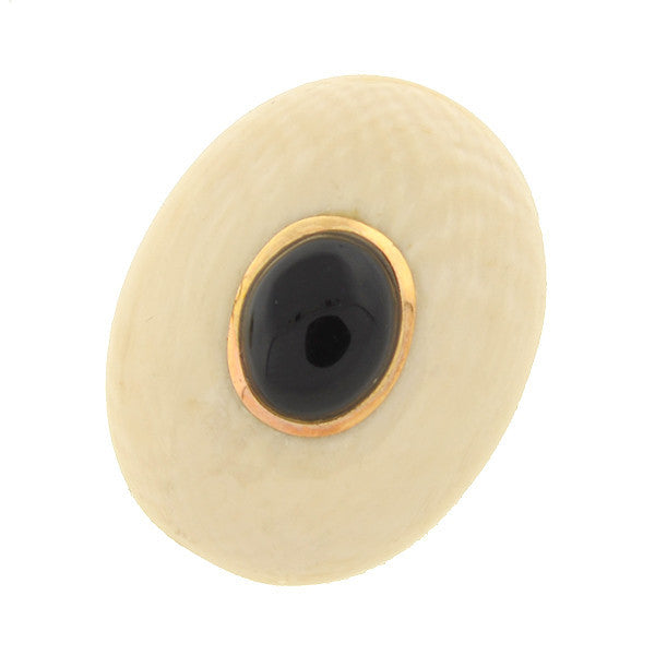 Vintage 14kt Ivory & Onyx Stud Earrings