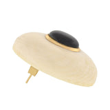 Vintage 14kt Ivory & Onyx Stud Earrings