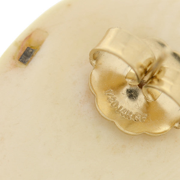 Vintage 14kt Ivory & Onyx Stud Earrings
