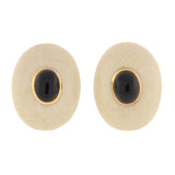 Vintage 14kt Ivory & Onyx Stud Earrings