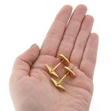 J.E. CALDWELL Retro 14kt No-Heat Burmese Ruby Cabochon Cufflinks