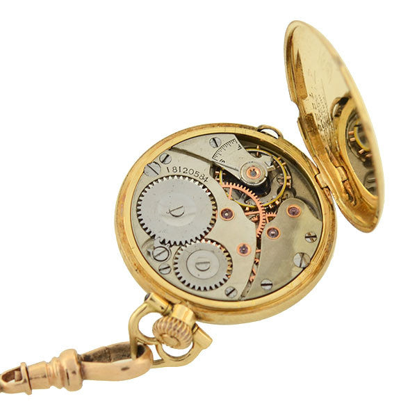 J.E. CALDWELL Edwardian 15kt Horseshoe Pin & Pocket Watch