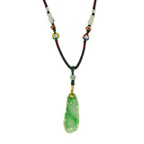 Estate Chinese 14kt Carved Jade Woven Necklace