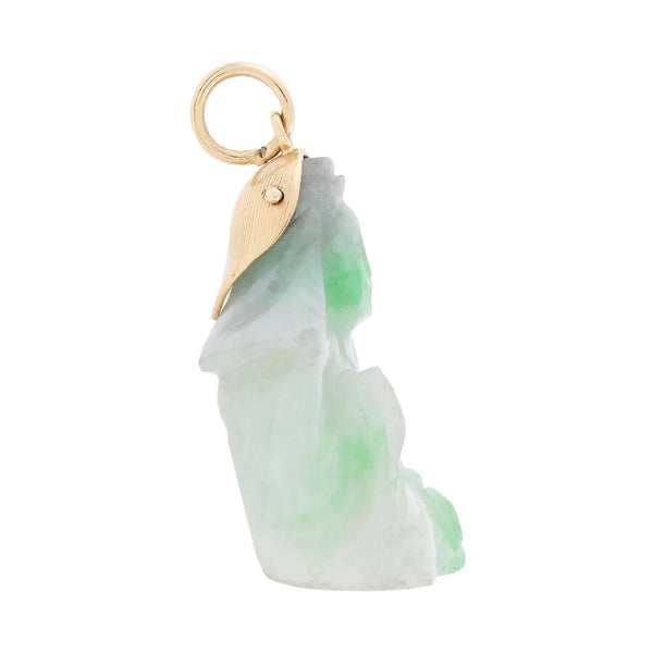 Vintage 14k Carved Jade Buddha Pendant/Charm