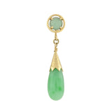 Vintage 14kt Jadeite Teardrop Dangle Earrings