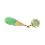 Vintage 14kt Jadeite Teardrop Dangle Earrings